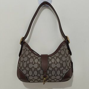 Coach Classic Monogram Canvas And Leather Shoulder Bag